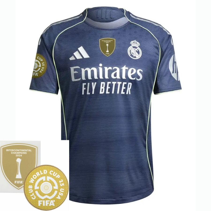 Textodoseuparagrafo-2025-06-27T190825.623 Real Madrid Away Fan Jersey 2025/26 - Patch 2025 Club World Cup + FIFA Intercontinental Champions - Imagem 1