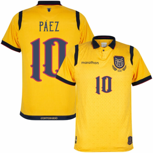 Ecuador Centenary Home Paez 10 Fan Jersey 2025/26 - Imagem 1