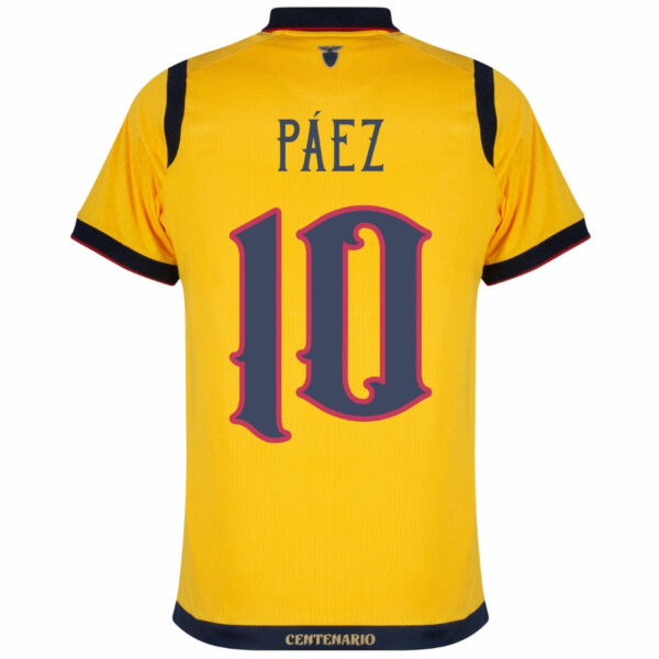 Ecuador Centenary Home Paez 10 Fan Jersey 2025/26 - Imagem 2