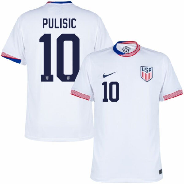 USA Pulisic 10 Home Fan Jersey 2024/25 - Imagem 1