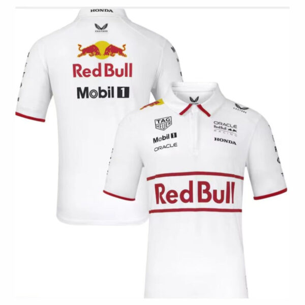 Red Bull Racing 2025 Team Polo White Formula 1 F1 Formula One - Imagem 1