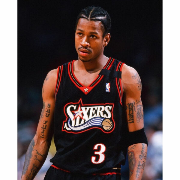 Philadelphia 76ers Allen Iverson 2000-01 Edition NBA Jersey - Black - Imagem 2