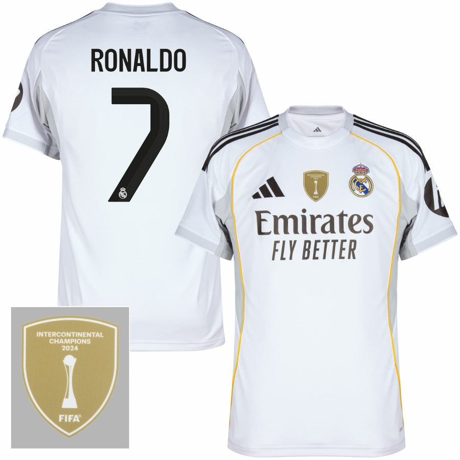 Textodoseuparagrafo-2025-07-24T210512.205 Real Madrid Ronaldo 7 Home Fan Jersey 2025/26 FIFA Intercontinental Champions Patch - Imagem 1