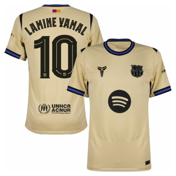 Barcelona Away Lamine Yamal 10 Fan Jersey 2025/26 Official Printing (Champions League) - Imagem 1