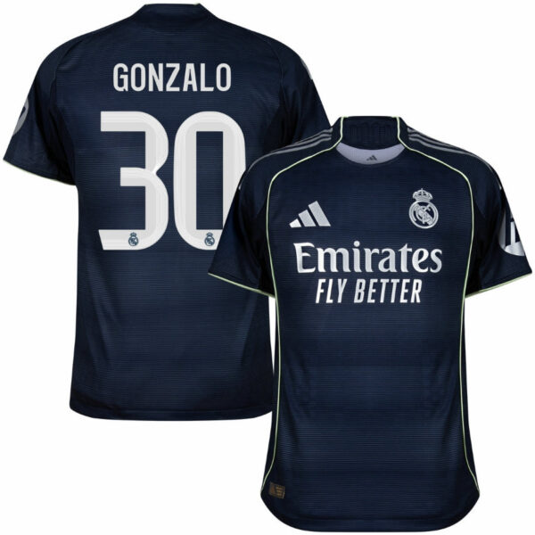 Real Madrid Gonzalo 30 Away Fan Jersey 2025/26 - Imagem 1