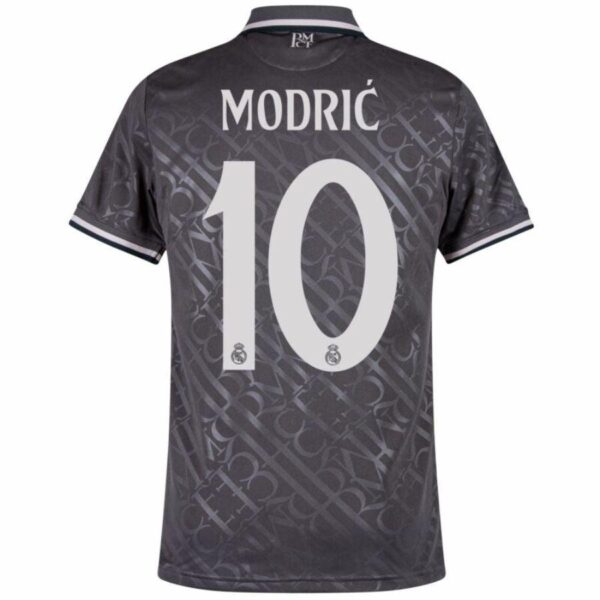 Real Madrid Modric 10 Third Fan Jersey 2024/25 Patches UCL UEFA Foundation (Official Printing) - Imagem 2