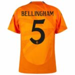 Real Madrid Bellingham 5 Away Fan Jersey 2024/25 Patches UCL UEFA Foundation (Official Printing) - Imagem 2