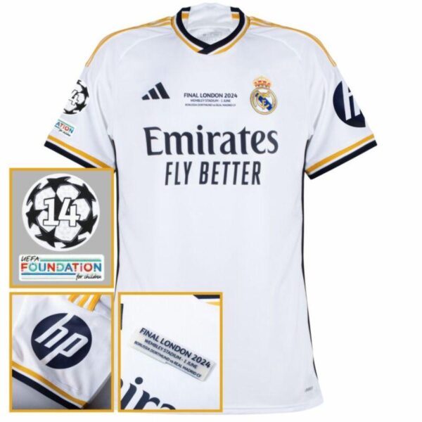 Real Madrid Toni Kroos 8 Home Fan Jersey 2023/24 Patch FIFA WCC Patch UCL UEFA Foundation Patches - Imagem 6