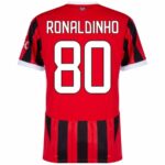 AC Milan Home Fan Jersey 2024/25 Patches UCL UEFA Foundation (Official Printing) - Imagem 10