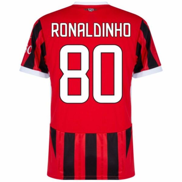 AC Milan Home Fan Jersey 2024/25 Patches UCL UEFA Foundation (Official Printing) - Imagem 10