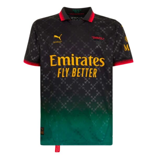 AC Milan BLACK JERSEY DIAVOLI X OFF-WHITE™ Fan Jersey 2025 - Imagem 1