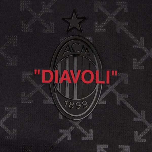 AC Milan BLACK JERSEY DIAVOLI X OFF-WHITE™ Fan Jersey 2025 - Imagem 9