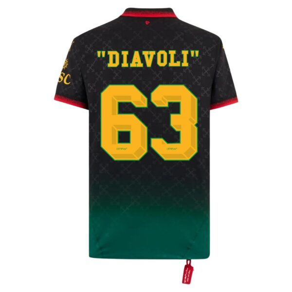 AC Milan BLACK JERSEY DIAVOLI X OFF-WHITE™ Fan Jersey 2025 - Imagem 3