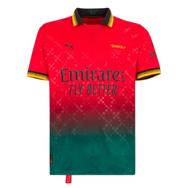 AC Milan RED JERSEY DIAVOLI X OFF-WHITE™ Fan Jersey 2025 - Imagem 1
