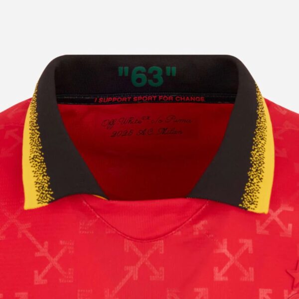 AC Milan RED JERSEY DIAVOLI X OFF-WHITE™ Fan Jersey 2025 - Imagem 5