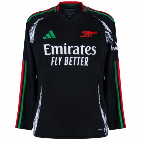 Arsenal Away Fan Jersey Long Sleeve 2024/25 Patches UCL UEFA Foundation (Official Printing) - Imagem 2