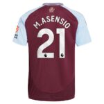 Aston Villa Marco Asensio 21 Home Fan Jersey 2024/25 Patches UCL UEFA Foundation (Official Printing) - Imagem 2