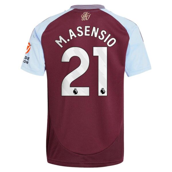 Aston Villa Marco Asensio 21 Home Fan Jersey 2024/25 Patches UCL UEFA Foundation (Official Printing) - Imagem 2