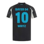 Bayer 04 Leverkusen Wirtz 10 Third Fan Jersey 2024/25 Patches UCL UEFA Foundation (Official Printing) - Imagem 2