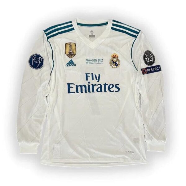 Retro Real Madrid Long-sleeve Home Jersey 2017/18 - Imagem 1