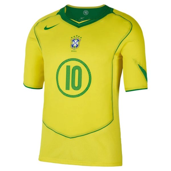 Brasil l Ronaldinho 10 Retro Home Fan Jersey 2004-2005 - Imagem 1