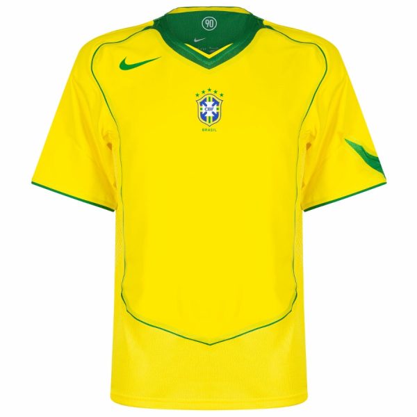 Brasil Retro Home Fan Jersey 2004-2005 - Imagem 1